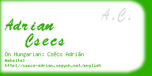 adrian csecs business card